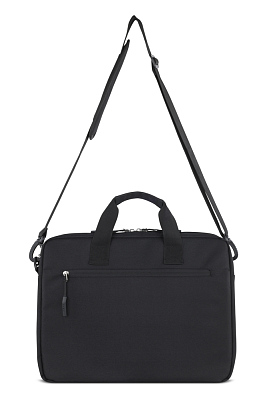 Портфель мужской BUGATTI Blanc Delight, чёрный, нейлон RPET600D/тарпаулин/полиэстер, 40х10х29 см