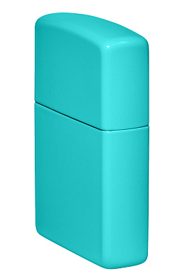 Зажигалка ZIPPO Classic с покрытием Flat Turquoise, латунь/сталь, бирюзовая, глянцевая, 38x13x57 мм