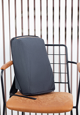 Рюкзак "City" с USB-разъемом, черный с коричневым