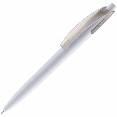 Ручка шариковая Bento, белая с серым (Серый)