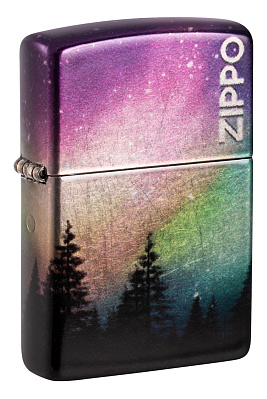 Зажигалка ZIPPO Colorful Sky с покрытием 540 Tumbled Chrome, латунь/сталь, разноцветная, 38x13x57 мм (Разноцветный)