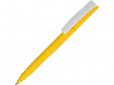 Ручка пластиковая soft-touch шариковая Zorro (Желтый/белый)