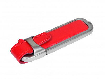 USB 3.0- флешка на 128 Гб с массивным классическим корпусом (Красный/серебристый)