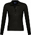 Рубашка поло женская с длинным рукавом Podium 210 черная - Фото 1