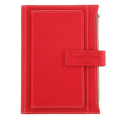 Записная книжка Pierre Cardin в обложке, красная, 21,5 х 15,5, 3,5 см (Красный)