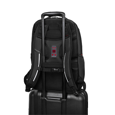 Рюкзак WENGER Cosmic 17", чёрный, переработанный ПЭТ/ПВХ/полиэстер, 34 x 23 x 49 см, 30 л