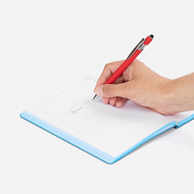 Ручка шариковая Pointer Soft Touch со стилусом, красная