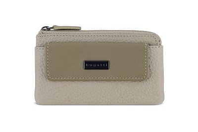 Ключница BUGATTI Sina, бежевая, воловья кожа/полиэстер, 13х1,5х7 см