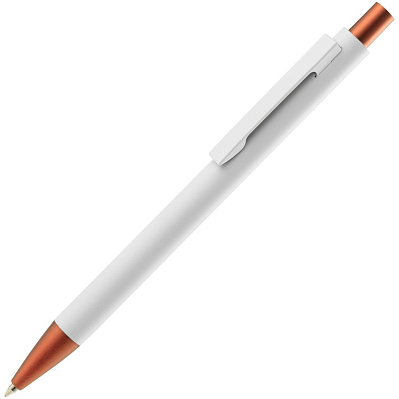 Ручка шариковая Chromatic White, белая с оранжевым (Оранжевый)