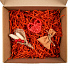 Коробка Grande, крафт с красным наполнением - Фото 1