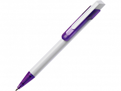 Ручка пластиковая шариковая Бавария (Белый/ фиолетовый)