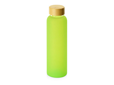 Стеклянная бутылка с бамбуковой крышкой Foggy, 600 мл (Зеленое яблоко)