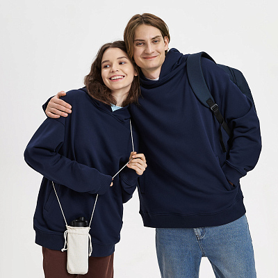 Худи оверсайз унисекс FUSION, темно-синий