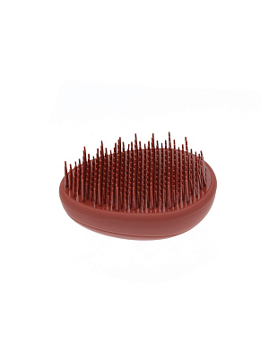 Щетка массажная Dewal Beauty серия"Прованс"с  пластиковым штифтом, овальная, коричневая