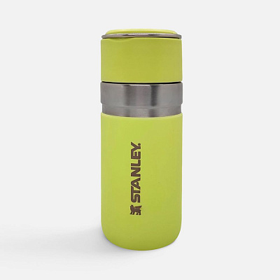 Термобутылка Go Quick Flip 470, желто-зеленая (цитрон) (Зеленый)