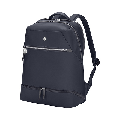 Рюкзак VICTORINOX Victoria Signature Deluxe Backpack, синий, нейлон/кожа, 32x18x39 см