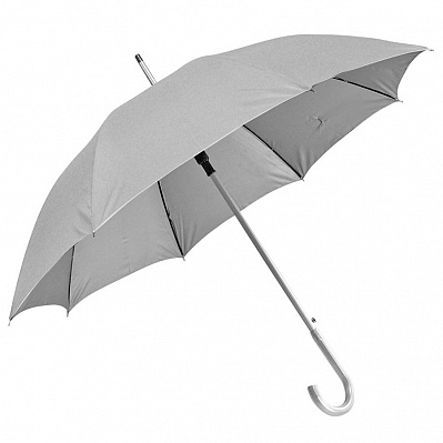 Зонт-трость SILVER, пластиковая ручка, полуавтомат (Серый)