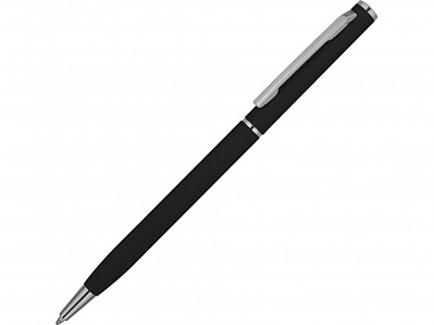 Ручка металлическая шариковая Атриум софт-тач (Черный/серебристый)