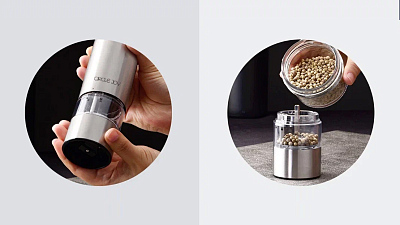 Электрическая мельница для специй Circle Joy Electric Grinder, серебро