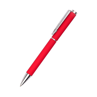 Ручка металлическая Titan софт-тач, красная-S (Красный)