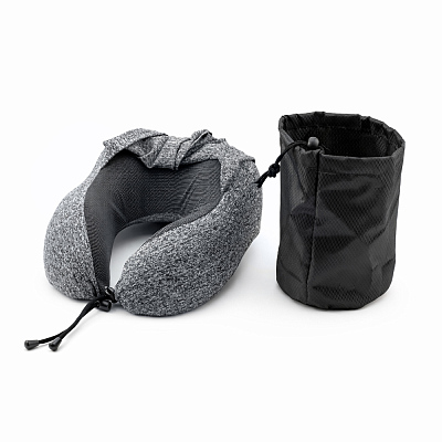 Подушка для путешествий с капюшоном Shon, тёмно-серая