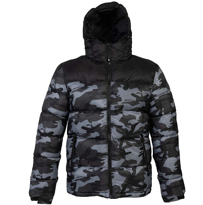Куртка SIBERIA нейлон 40, био-пух 532 (Камуфляж серый, черный)