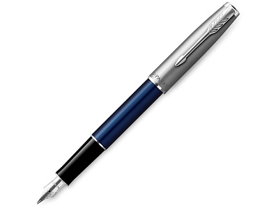 Перьевая ручка Parker Sonnet, F (Синий, серебристый, черный)