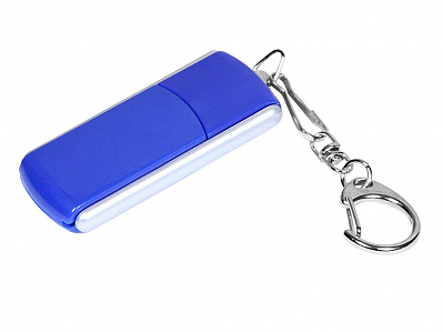 USB 2.0- флешка промо на 32 Гб с прямоугольной формы с выдвижным механизмом (Синий/серебристый)