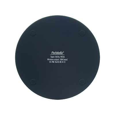 Беспроводное зарядное устройство с подсветкой 15W Аурис (Auris), синее