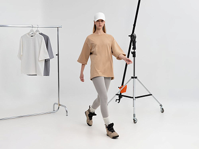 Футболка оверсайз унисекс Kosmos 2.0, бежевая