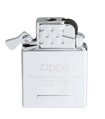 Газовый вставной блок для широкой зажигалки Zippo, одинарное жёлтое пламя, нержавеющая сталь