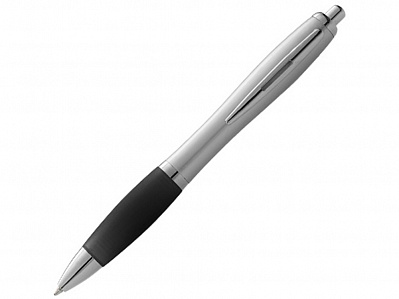 Ручка пластиковая шариковая Nash (Серебристый/черный)