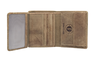 Бумажник KLONDIKE «Jamie», натуральная кожа в коричневом цвете, 9 х 10,5 см