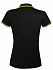 Рубашка поло женская Pasadena Women 200 с контрастной отделкой, черная с зеленым - Фото 2