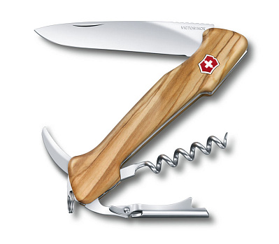 Нож перочинный VICTORINOX Wine Master, 130 мм, 6 функций, с фиксатором, рукоять из орехового дерева (Коричневый)
