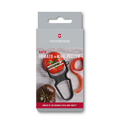 Овощечистка VICTORINOX RAPID, серрейторное лезвие из нержавеющей стали, чёрная