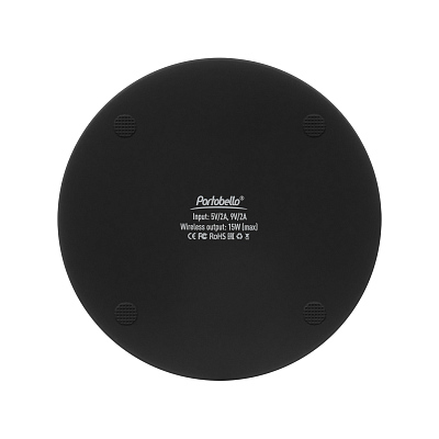 Беспроводное зарядное устройство с подсветкой 15W Auris, черное