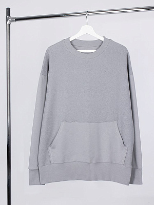 Свитшот оверсайз унисекс Vozduh, черный (Серый)