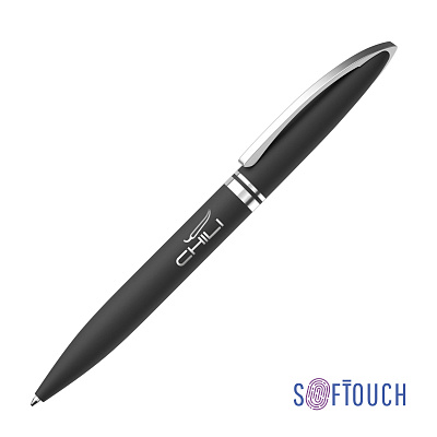 Ручка шариковая "Rocket", покрытие soft touch, черный (Чёрный)