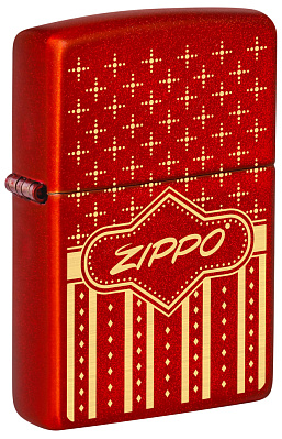 Зажигалка ZIPPO с покрытием Metallic Red, латунь/сталь, красная, 38x13x57 мм (Красный)