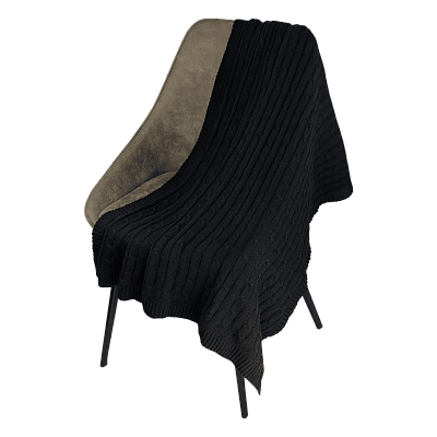 Плед Fado вязаный, темно-синий (без подарочной коробки) (Синий)