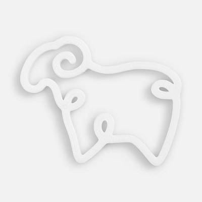 Подвеска «Барашек», 3D-печать, белая (Белый)