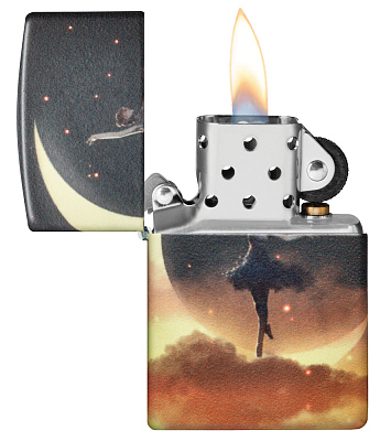 Зажигалка ZIPPO Mythological с покрытием Glow In The Dark Green, латунь/сталь, черная, 38x13x57 мм
