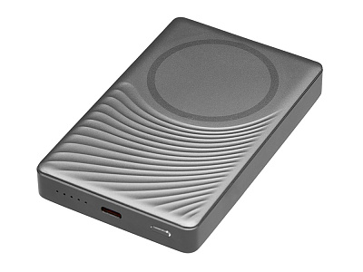 Магнитный беспроводной внешний аккумулятор Сёрф, 10000 мАч (Серый)