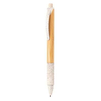Ручка из бамбука и пшеничной соломы (Белый;)