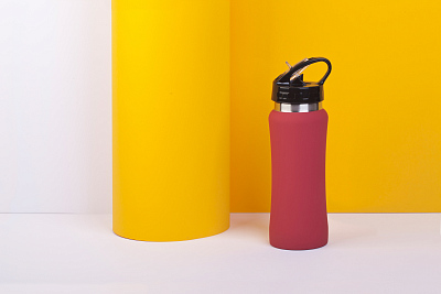 Бутылка для воды "Индиана" 600 мл, покрытие soft touch, красный