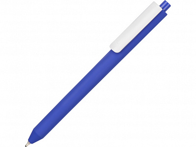 Ручка пластиковая шариковая Pigra  P03 софт-тач (Синий/белый)