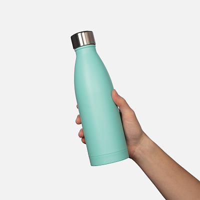 Термобутылка вакуумная герметичная Фреско (Fresco), аква (гладкое порошковое покрытие)