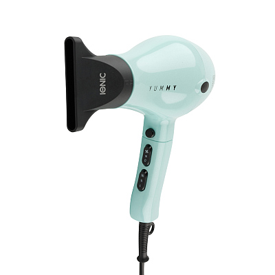 Фен DEWAL BEAUTY YumMy Aqua, зелёный, 2000 Вт, ионизация, 1 насадка