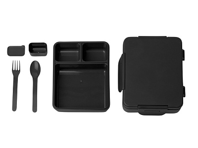 Ланч-бокс КОМИКС с тремя отделениями (Чёрный)